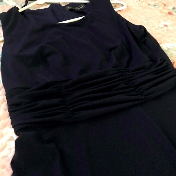 Navy Blue Minimalist A Line Midi Dress - Picture 9 of 9